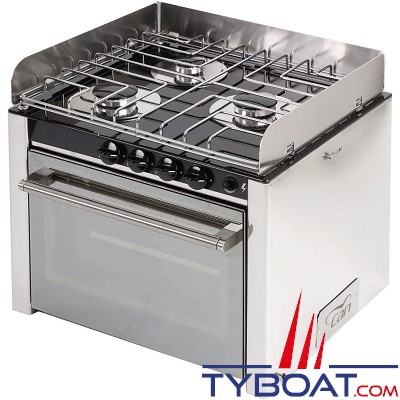 Can - Cuisinière inox 3 feux avec four 30 litres - 500 x 390 x 410 mm