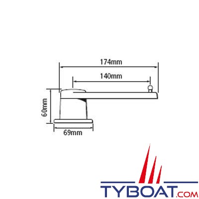 Raymarine - Capteur d'angle de barre rotatif M81105 pour pilote automatique