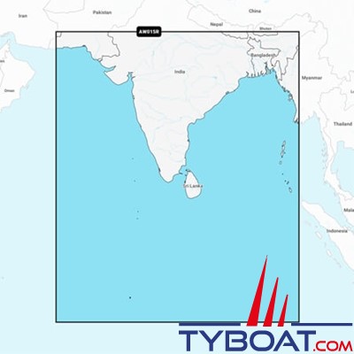 Carte marine Garmin Navionics+ NSAW015R - Indian Subcontinent - Couverture Régular