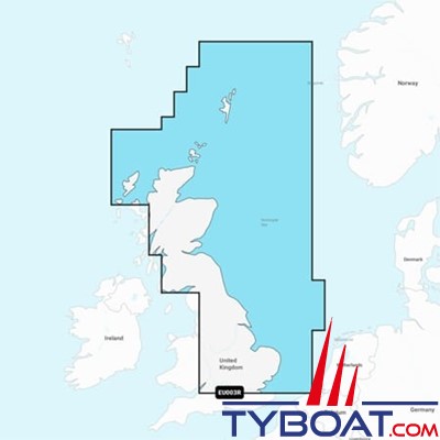 Carte marine Garmin Navionics+ NSEU003R - Great Britain, Northeast Coast - Couverture Régular