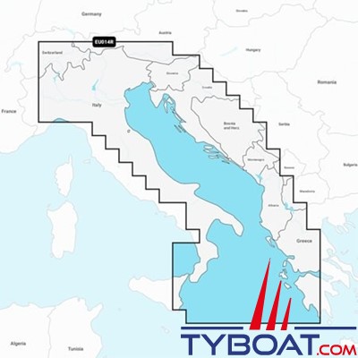 Carte marine Garmin Navionics+ NSEU014R - Italy, Adriatic Sea - Couverture Régular