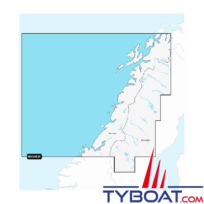Carte marine Garmin Navionics+ NSEU053R - Norway, Trondheim to Tromso - Couverture Régular