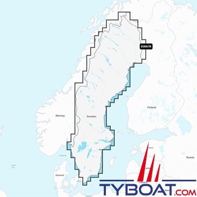 Carte marine Garmin Navionics+ NSEU067R - Sweden, Lakes & Rivers - Couverture Régular