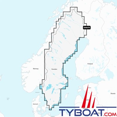 Carte marine Garmin Navionics+ NSEU067R - Sweden, Lakes & Rivers - Couverture Régular