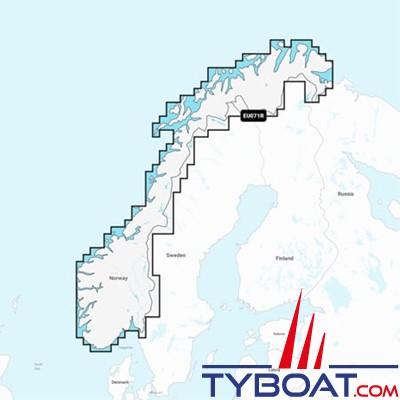 Carte marine Garmin Navionics+ NSEU071R - Norway, Lakes & Rivers - Couverture Régular