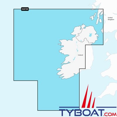 Carte marine Garmin Navionics+ NSEU075R - Ireland, West Coast - Couverture Régular