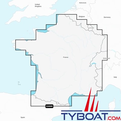 Carte marine Garmin Navionics+ NSEU080R - France, Lakes & Rivers - Couverture Régular