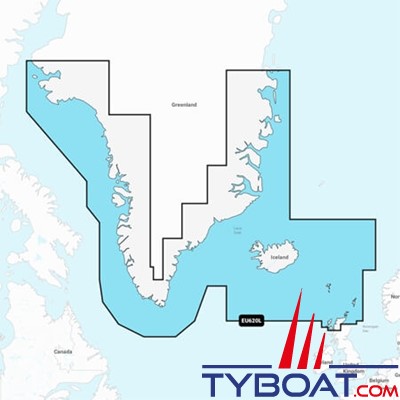 Carte marine Garmin Navionics+ NSEU620L - Greenland & Iceland - Couverture Large