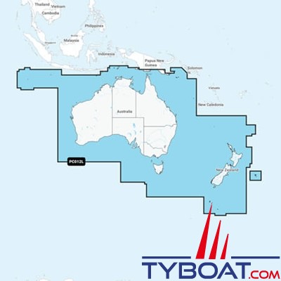 Carte marine Garmin Navionics+ NSPC012L - Australia & New Zealand - Couverture Large