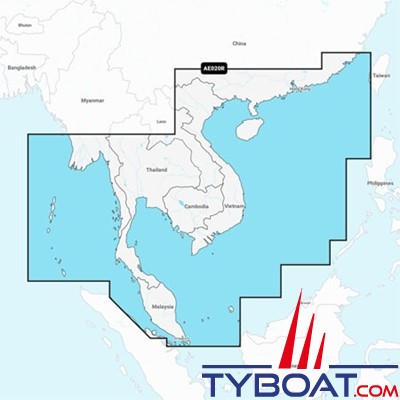 Carte marine Garmin Navionics Vision+ NVAE020R - South China & Andaman Seas - Couverture Régular