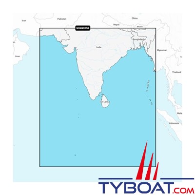 Carte marine Garmin Navionics Vision+ NVAW015R - Indian Subcontinent - Couverture Régular