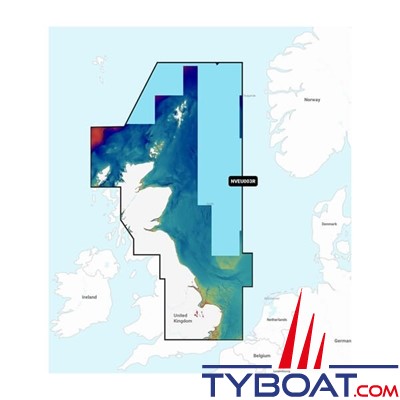 Carte marine Garmin Navionics Vision+ NVEU003R - Great Britain, Northeast Coast - Couverture Régular