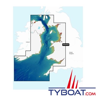 Carte marine Garmin Navionics Vision+ NVEU004R - Irish Sea - Couverture Régular