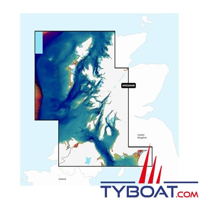 Carte marine Garmin Navionics Vision+ NVEU006R - Scotland, West Coast - Couverture Régular