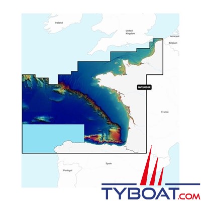 Carte marine Garmin Navionics Vision+ NVEU008R - Bay of Biscay - Couverture Régular