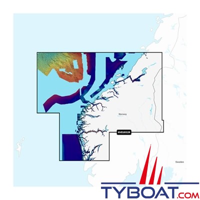 Carte marine Garmin Navionics Vision+ NVEU052R - Norway, Sognefjord - Svefjorden - Couverture Régular