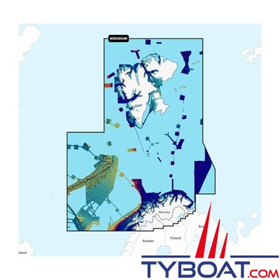 Carte marine Garmin Navionics Vision+ NVEU054R - Norway, Vestfjorden to Svalbard - Couverture Régular