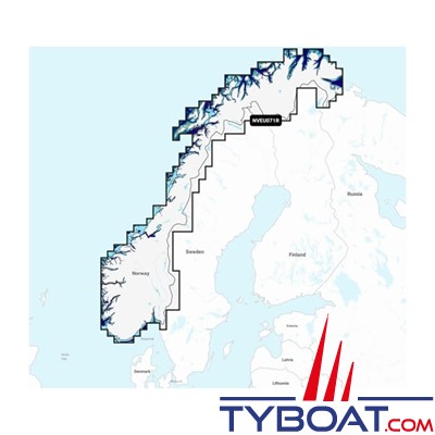 Carte marine Garmin Navionics Vision+ NVEU071R - Norway, Lakes & Rivers - Couverture Régular