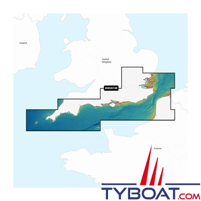 Carte marine Garmin Navionics Vision+ NVEU074R - England, South Coast - Couverture Régular