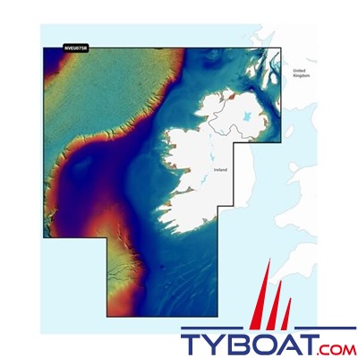 Carte marine Garmin Navionics Vision+ NVEU075R - Ireland, West Coast - Couverture Régular