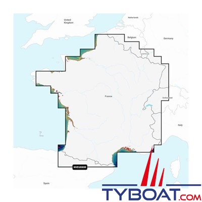 Carte marine Garmin Navionics Vision+ NVEU080R - France, Lakes & Rivers - Couverture Régular