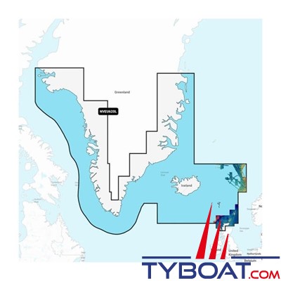 Carte marine Garmin Navionics Vision+ NVEU620L - Greenland & Iceland - Couverture Large