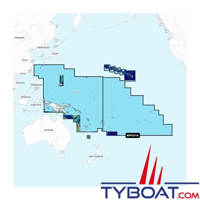 Carte marine Garmin Navionics Vision+ NVPC014L - Pacific Islands - Couverture Large