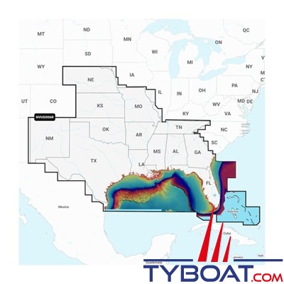 Carte marine Garmin Navionics Vision+ NVUS006R - U.S. South - Couverture Régular