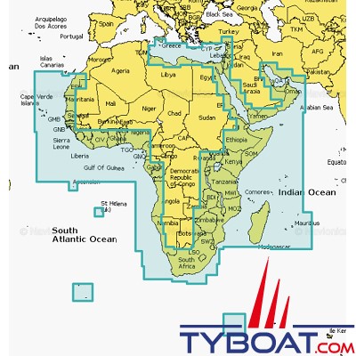 Carte marine Navionics+ NAAF630L - Africa & Middle East - Couverture Large