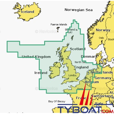 Carte marine Navionics+ NAEU628L - U.K., Ireland & Holland - Couverture Large