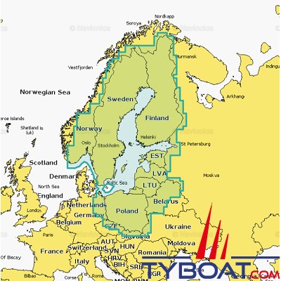 Carte marine Navionics+ NAEU644L - Baltic Sea - Couverture Large