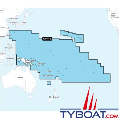 Carte marine Navionics+ NAPC014L - Îles du Pacifique - Couverture Large