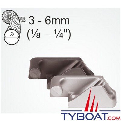 Clamcleat - CL218 MK2 coinceur vertical racing babord alu pour cordage Ø 3 à 6 mm