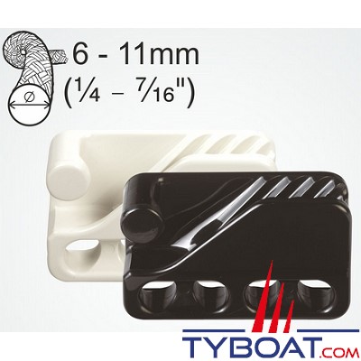 Clamcleat - CL234W Taquet mobile à trou polyamide blanc pour cordage Ø 6 à 12 mm