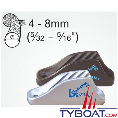 Clamcleat - CL254 coinceur ouvert racing mini alu pour cordage Ø 4 à 8 mm