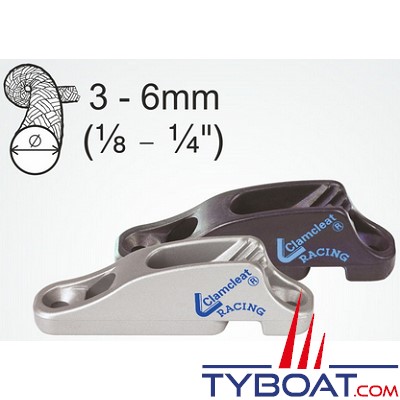 Clamcleat - CL704 taquet d'étarquage alu pour cordage Ø 3 à 6 mm