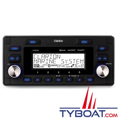 Clarion Marine - Poste stéréo M608 - Ecran LCD - 4 x 18 Watts RMS
