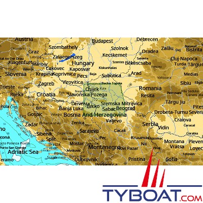 C-MAP - Carte 4D Local format SD micro SD - EN-D085 Danube : Croatia, Serbia