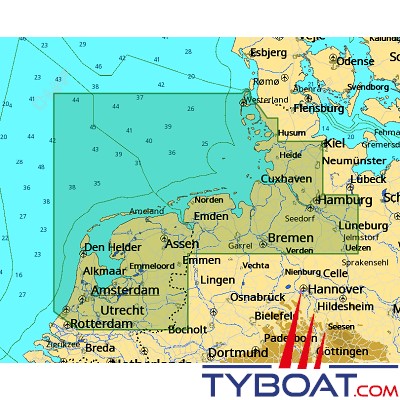 C-MAP - Carte 4D Local format SD micro SD - EN-D334 Scheveningen to Sylt