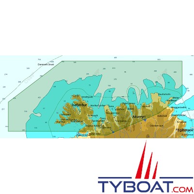 C-MAP - Carte 4D Local format SD micro SD - EN-D410 Iceland Westfjord, North East and South East