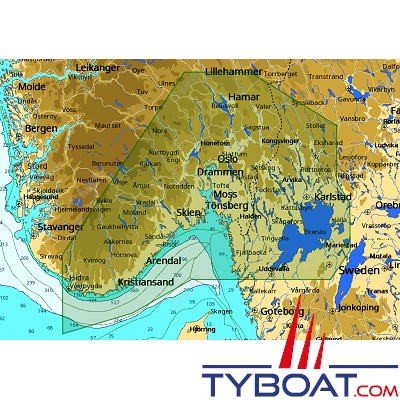 C-MAP - Carte 4D Local format SD micro SD - EN-D584 Fiskebaeckskil - Lyngdal