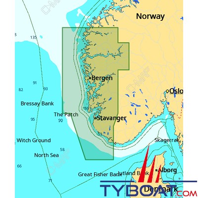 C-MAP - Carte 4D Local format SD micro SD - EN-D592 Norway Farsun to Maaloey