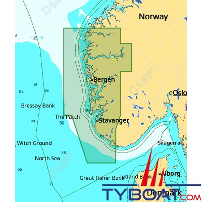 C-MAP - Carte 4D Local format SD micro SD - EN-D592 Norway Farsun to Maaloey