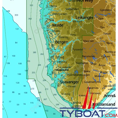 C-MAP - Carte 4D Local format SD micro SD - EN-D592 Norway Farsun to Maaloey