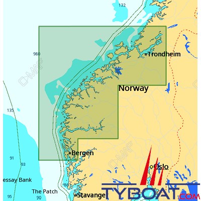 C-MAP - Carte 4D Local format SD micro SD - EN-D593 Norway Bergen to Brandsfjorden