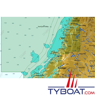 C-MAP - Carte 4D Local format SD micro SD - EN-D594 Norway Smoela to Glomfjorden