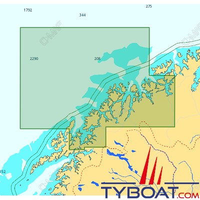 C-MAP - Carte 4D Local format SD micro SD - EN-D596 Norway Lavangsfjorden to Bukta