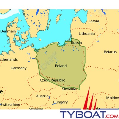 C-MAP - Carte 4D Local format SD micro SD - EN-D802 Polish Inland Waters