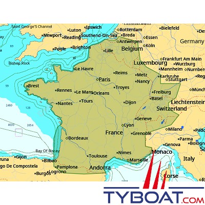 C-MAP - Carte 4D Local format SD micro SD - EW-D316 France Eaux intérieures