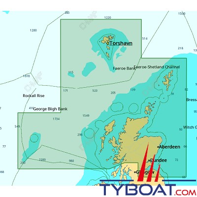 C-MAP - Carte 4D Local format SD micro SD - EW-D324 United Kingdom Western Isles to Fair Isle